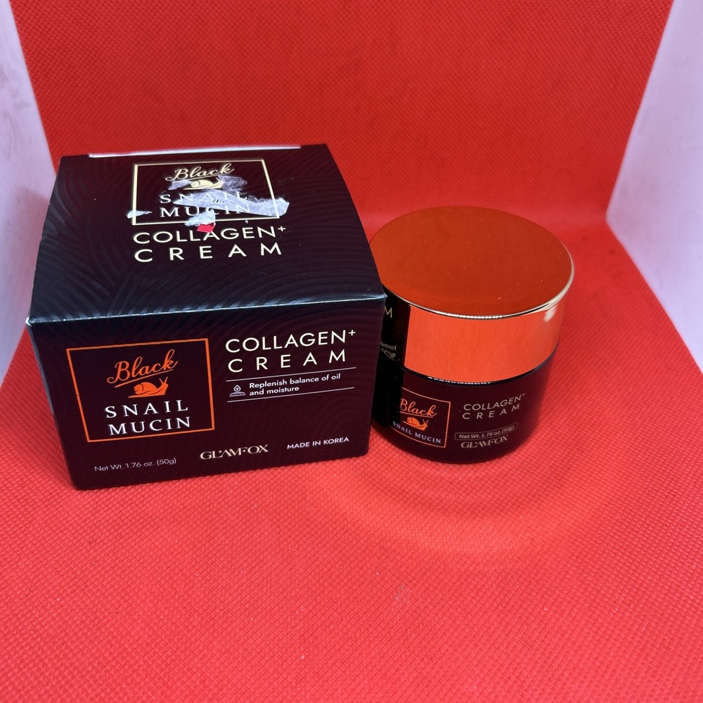 GLAMFOX Black Snail Mucin Collagen Cream 1.76 oz/50g EXP 03/2028 Korean Moisture